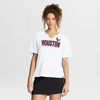 Women's Fanatics White Houston Texans Redzone Slub Boxy T-Shirt