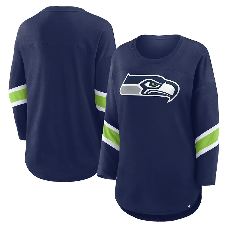 Women's Fanatics  College Navy Seattle Seahawks Redzone 3/4-Sleeve T-Shirt