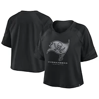 Women's Fanatics Tampa Bay Buccaneers Oversized Raglan V-Neck Blackout Fashion Jersey