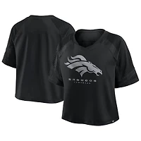 Women's Fanatics Denver Broncos Oversized Raglan V-Neck Blackout Fashion Jersey