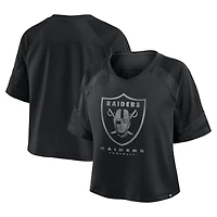 Women's Fanatics Las Vegas Raiders Oversized Raglan V-Neck Blackout Fashion Jersey