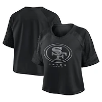 Women's Fanatics San Francisco 49ers Oversized Raglan V-Neck Blackout Fashion Jersey