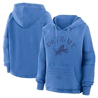 Women's Fanatics Blue Detroit Lions Oversized Raglan Gridiron Hoodie