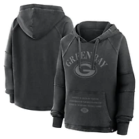 Women's Fanatics Black Green Bay Packers Oversized Raglan Gridiron Hoodie