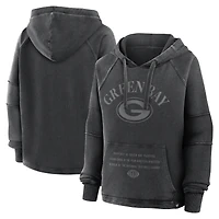 Women's Fanatics Black Green Bay Packers Oversized Raglan Gridiron Hoodie