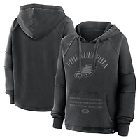 Women's Fanatics Black Philadelphia Eagles Oversized Raglan Gridiron Hoodie