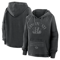 Women's Fanatics Black Cincinnati Bengals Oversized Raglan Gridiron Hoodie