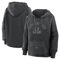 Women's Fanatics Black Cincinnati Bengals Oversized Raglan Gridiron Hoodie