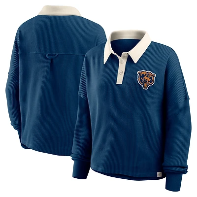 Women's Fanatics Navy Chicago Bears Oversized Hometown Premium Thermal Long Sleeve Shirt