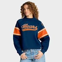 Women's Fanatics Navy Chicago Bears Oversized Hometown Toss Sweep Mock Neck Pullover