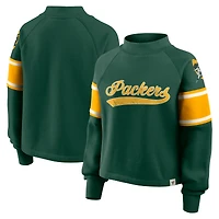 Women's Fanatics Green Bay Packers Oversized Hometown Toss Sweep Mock Neck Pullover