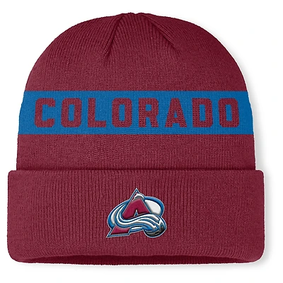 Men's Fanatics Burgundy Colorado Avalanche Authentic Pro Rink Cuffed Knit Hat