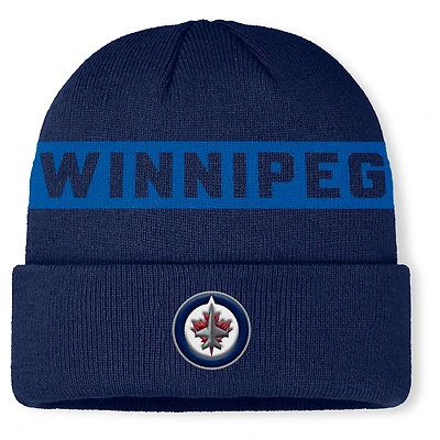 Men's Fanatics Navy Winnipeg Jets Authentic Pro Rink Cuffed Knit Hat