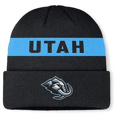 Men's Fanatics Black Utah Mammoth Authentic Pro Rink Cuffed Knit Hat