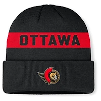 Men's Fanatics Black Ottawa Senators Authentic Pro Rink Cuffed Knit Hat