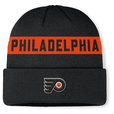 Men's Fanatics Black Philadelphia Flyers Authentic Pro Rink Cuffed Knit Hat
