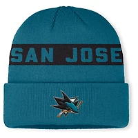 Men's Fanatics Teal San Jose Sharks Authentic Pro Rink Cuffed Knit Hat