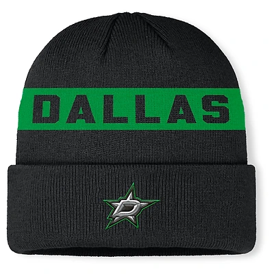 Men's Fanatics Black Dallas Stars Authentic Pro Rink Cuffed Knit Hat