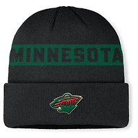 Men's Fanatics Black Minnesota Wild Authentic Pro Rink Cuffed Knit Hat