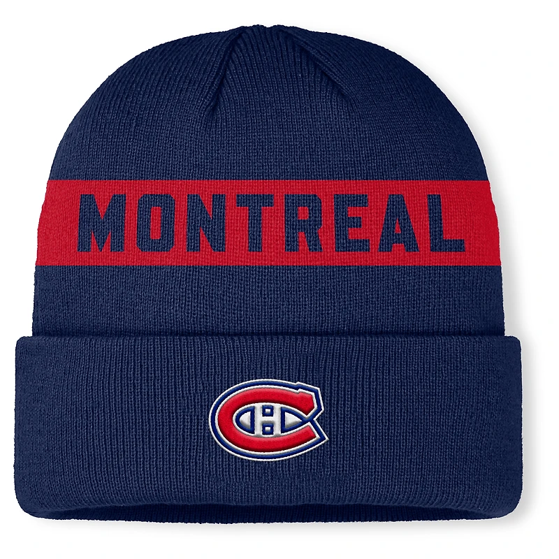 Men's Fanatics Navy Montreal Canadiens Authentic Pro Rink Cuffed Knit Hat