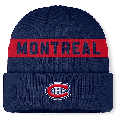 Men's Fanatics Navy Montreal Canadiens Authentic Pro Rink Cuffed Knit Hat