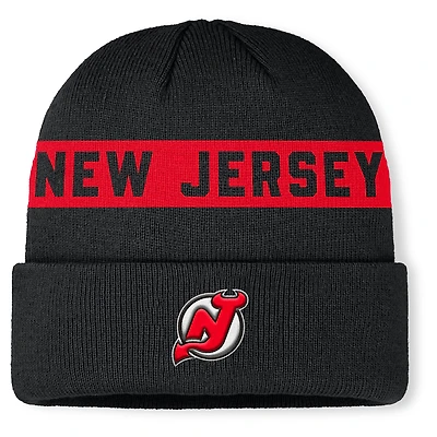 Men's Fanatics Black New Jersey Devils Authentic Pro Rink Cuffed Knit Hat