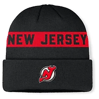 Men's Fanatics Black New Jersey Devils Authentic Pro Rink Cuffed Knit Hat