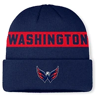 Men's Fanatics Navy Washington Capitals Authentic Pro Rink Cuffed Knit Hat