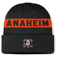 Men's Fanatics Black Anaheim Ducks Authentic Pro Rink Cuffed Knit Hat
