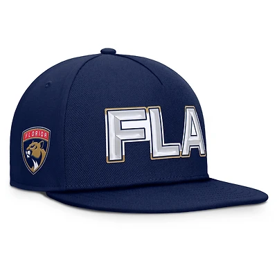Men's Fanatics Navy Florida Panthers Authentic Pro Rink Team Code Snapback Hat