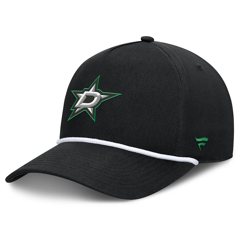 Men's Fanatics Black Dallas Stars Authentic Pro Rink Roper A-Frame Adjustable Hat