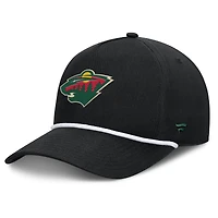 Men's Fanatics Black Minnesota Wild Authentic Pro Rink Roper A-Frame Adjustable Hat