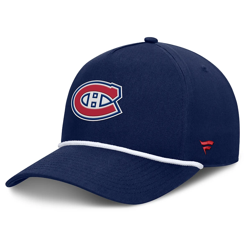 Men's Fanatics Navy Montreal Canadiens Authentic Pro Rink Roper A-Frame Adjustable Hat