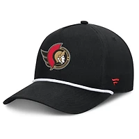 Men's Fanatics Black Ottawa Senators Authentic Pro Rink Roper A-Frame Adjustable Hat