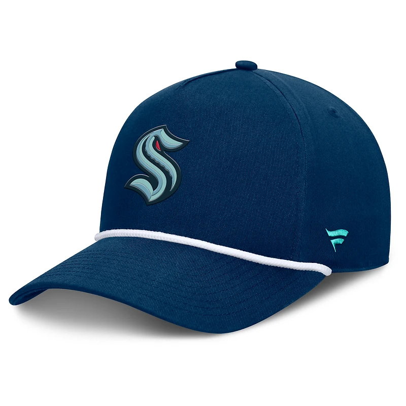 Men's Fanatics Deep Sea Blue Seattle Kraken Authentic Pro Rink Roper A-Frame Adjustable Hat