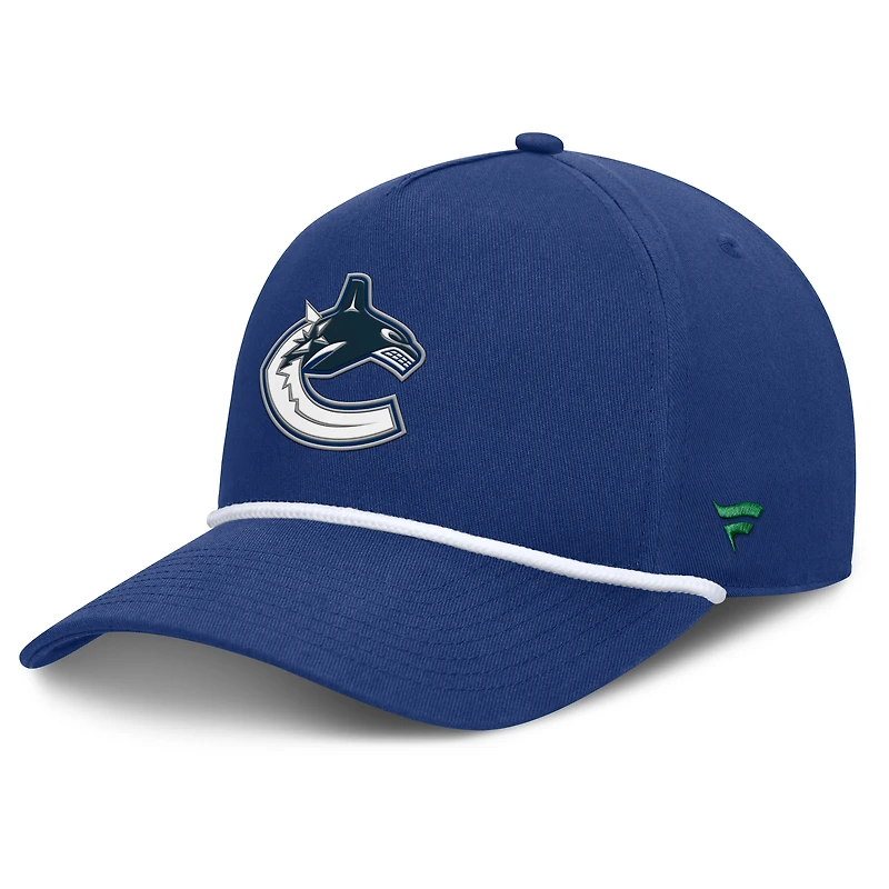 Men's Fanatics Blue Vancouver Canucks Authentic Pro Rink Roper A-Frame Adjustable Hat