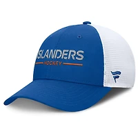 Men's Fanatics Royal/White New York Islanders Authentic Pro Rink Lockup Adjustable Trucker Hat