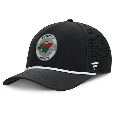 Men's Fanatics Black Minnesota Wild Authentic Pro Rink Adjustable Hat