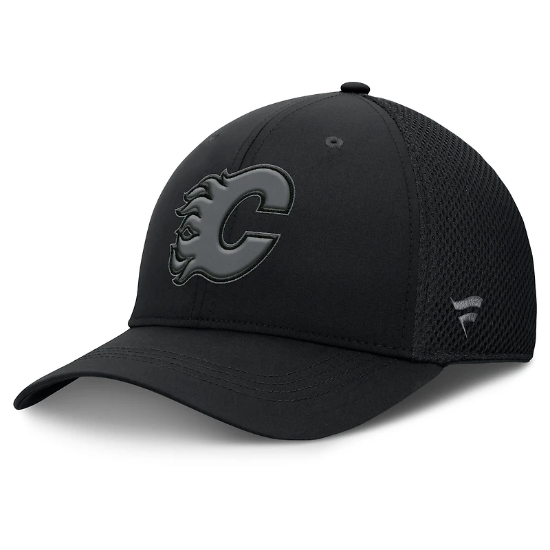 Men's Fanatics Black Calgary Flames Authentic Pro Road Flex Hat