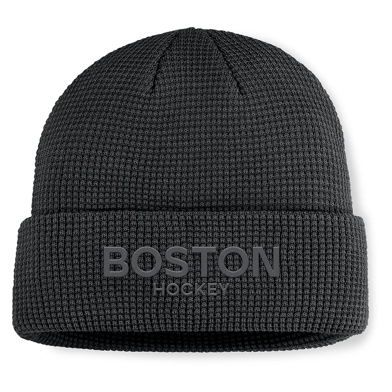 Men's Fanatics Black Boston Bruins Authentic Pro Road Cuffed Knit Hat