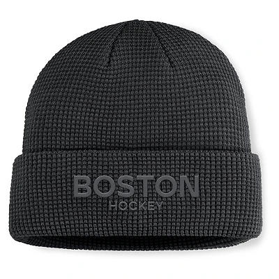 Men's Fanatics Black Boston Bruins Authentic Pro Road Cuffed Knit Hat
