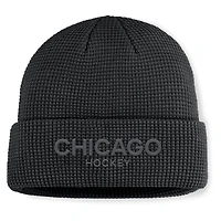 Men's Fanatics Black Chicago Blackhawks Authentic Pro Road Cuffed Knit Hat