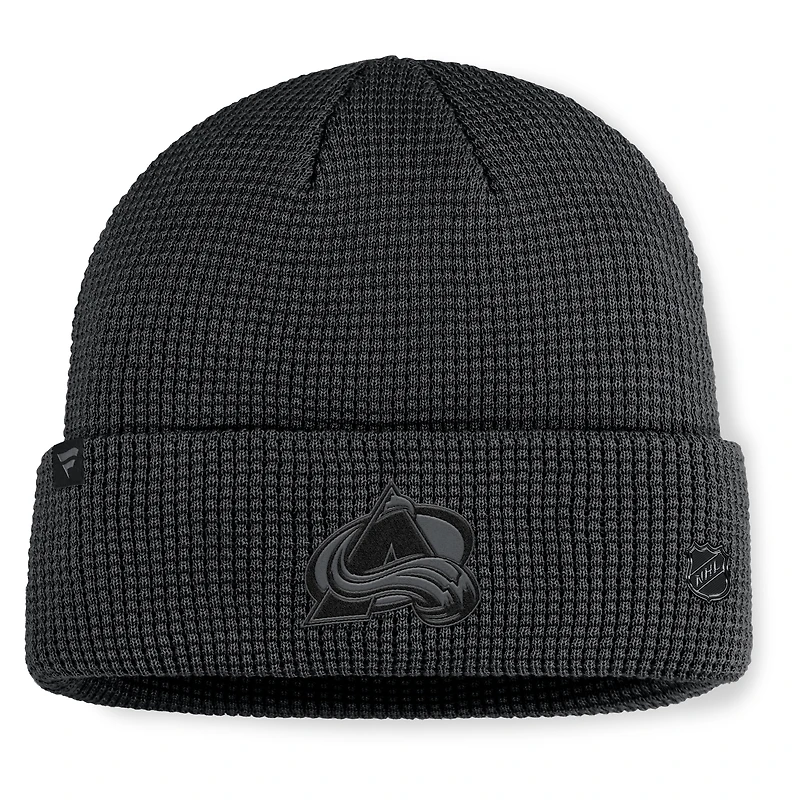 Men's Fanatics Black Colorado Avalanche Authentic Pro Road Cuffed Knit Hat