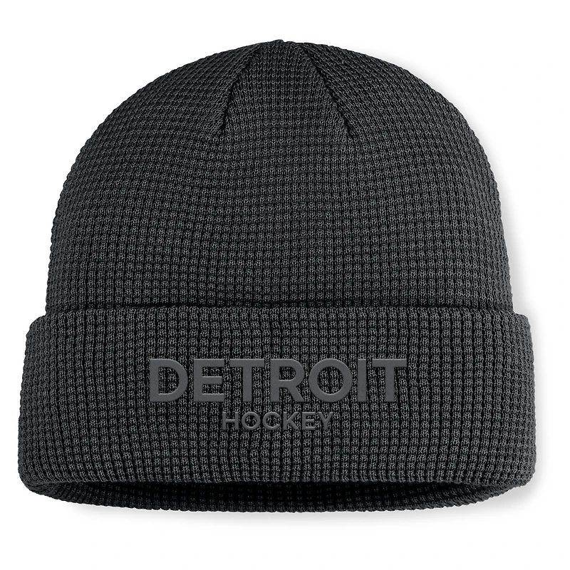 Men's Fanatics Black Detroit Red Wings Authentic Pro Road Cuffed Knit Hat