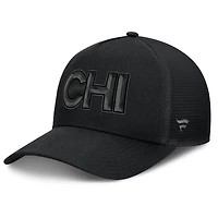 Men's Fanatics Black Chicago Blackhawks Authentic Pro Road Team Code Trucker Adjustable Hat