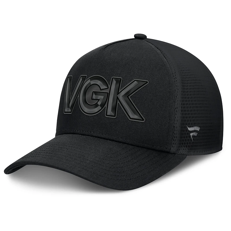 Men's Fanatics Black Vegas Golden Knights Authentic Pro Road Team Code Trucker Adjustable Hat