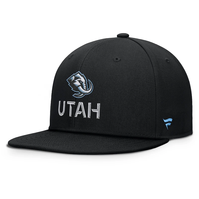 Men's Fanatics Black Utah Mammoth Authentic Pro Rink Lockup Snapback Hat