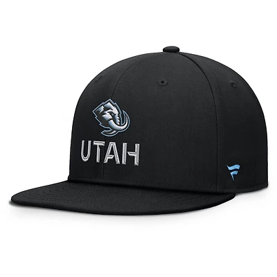 Men's Fanatics Black Utah Mammoth Authentic Pro Rink Lockup Snapback Hat