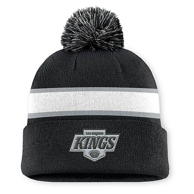 Men's Fanatics Black Los Angeles Kings Authentic Pro Rink Cuffed Knit Hat with Pom