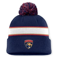 Men's Fanatics Navy Florida Panthers Authentic Pro Rink Cuffed Knit Hat with Pom